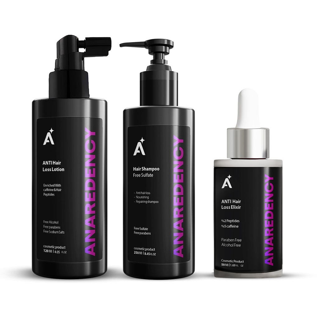 ANAREDENCY ANTI HAIR LOSS ELIXIR 50ml+Shampoo Free Sulphate 250ml+Hair Lotion 120ml