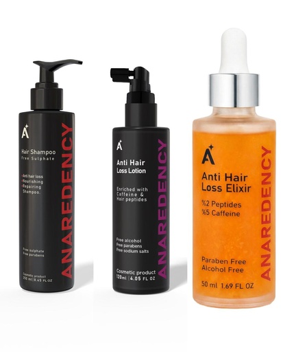 ANAREDENCY ANTI HAIR LOSS ELIXIR 50ml+Shampoo Free Sulphate 250ml+Hair Lotion 120ml